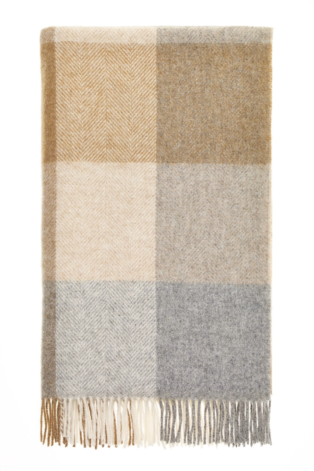 100% Pure English Wool Classic Check Throw
