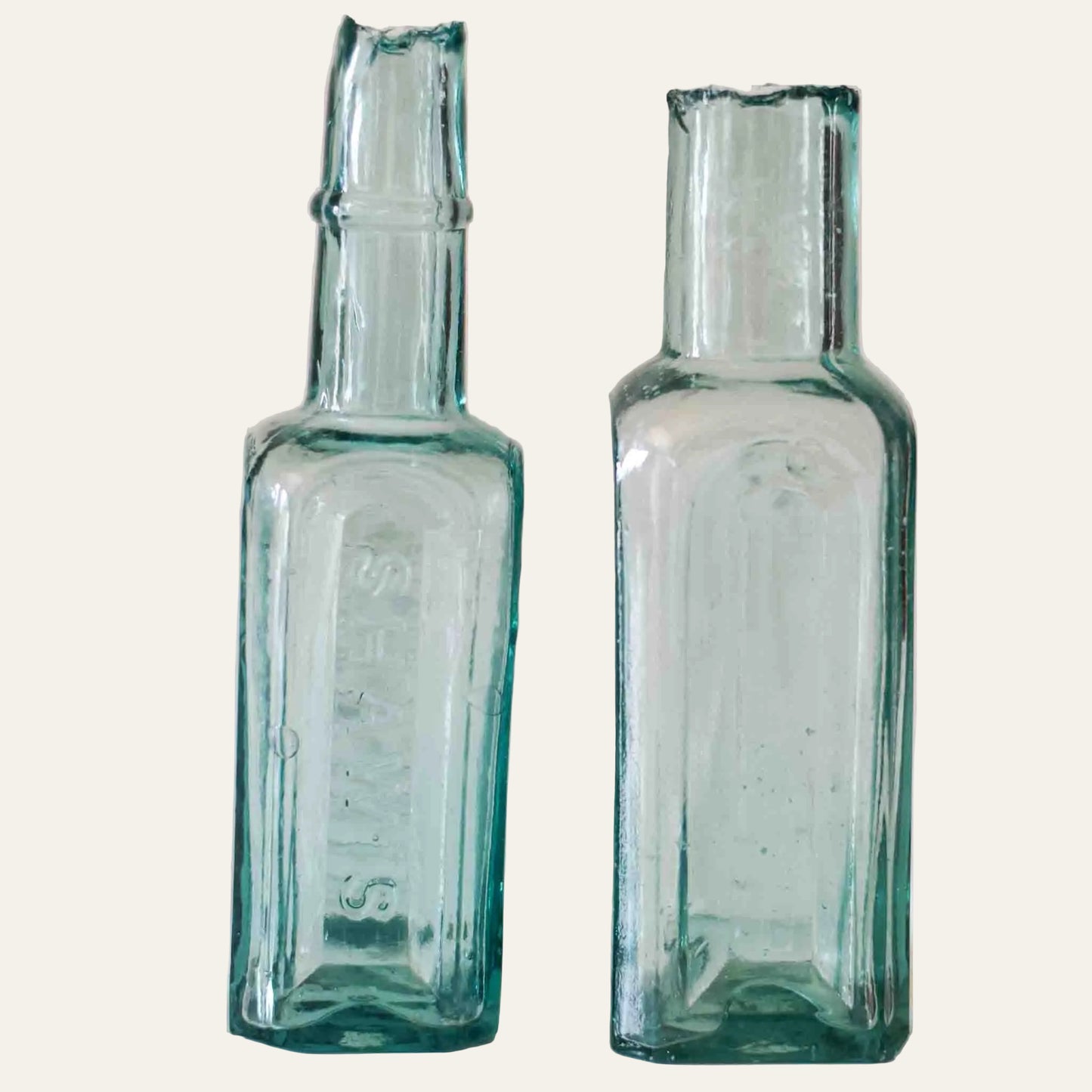 Antique English Blue Burst Top Glass Bottles CHOICE
