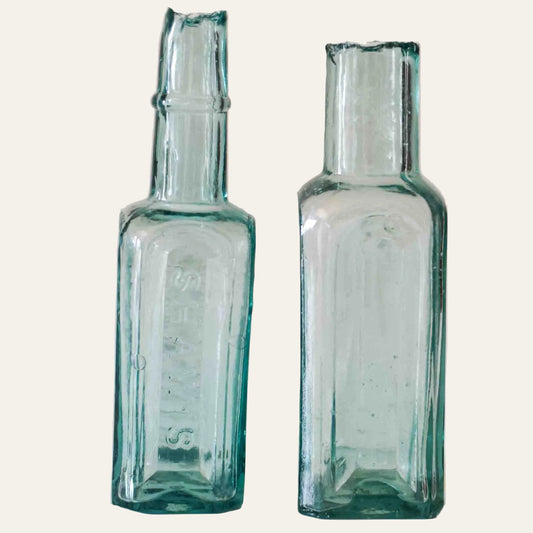Antique English Blue Burst Top Glass Bottles CHOICE