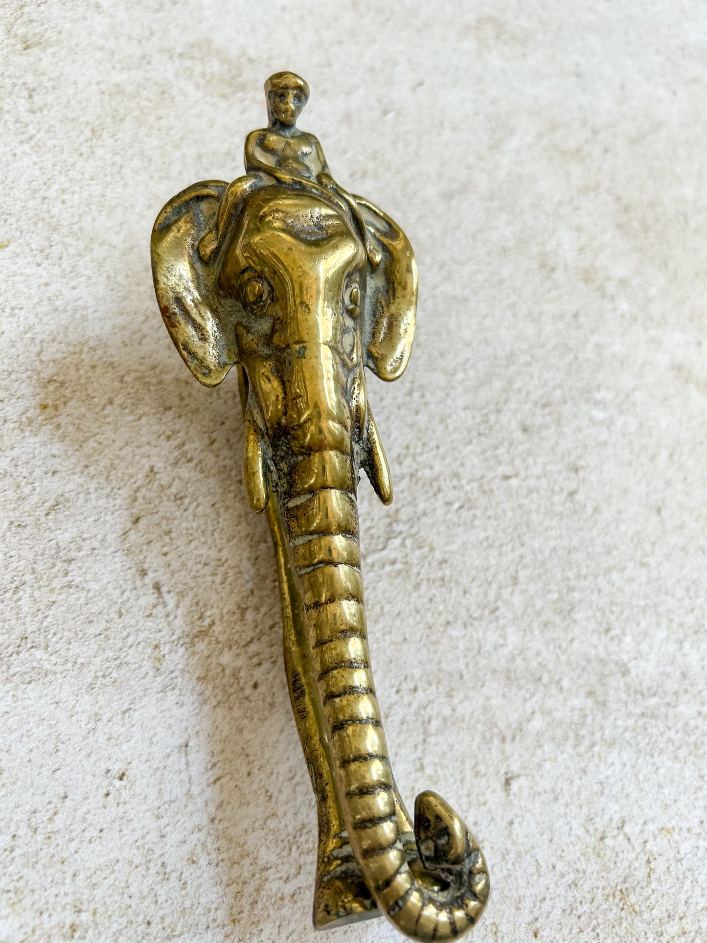 Vintage Solid Brass Elephant Door Knocker
