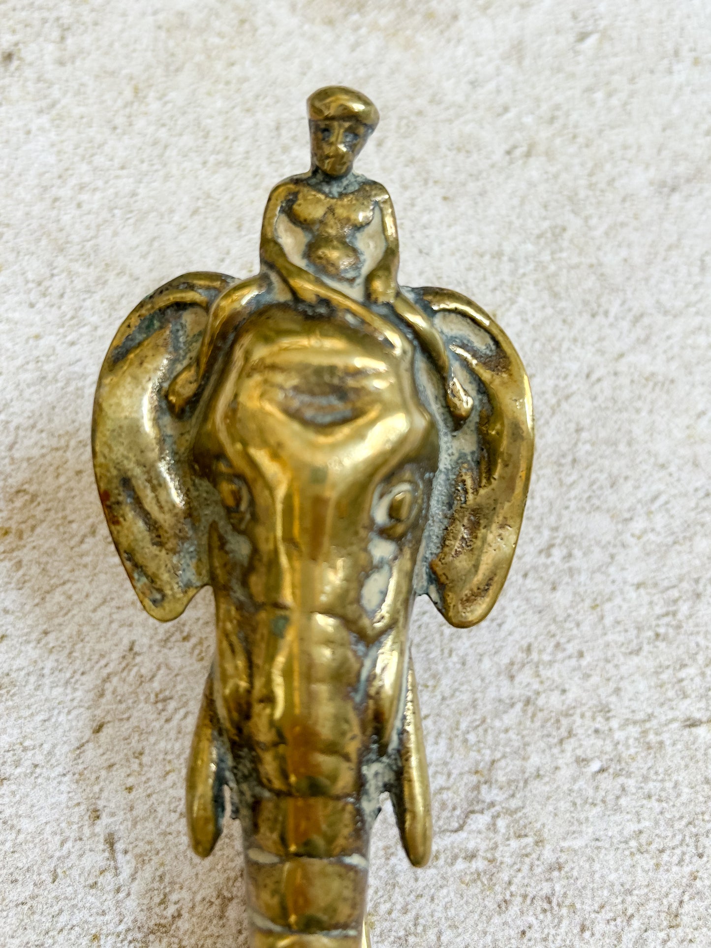 Vintage Solid Brass Elephant Door Knocker