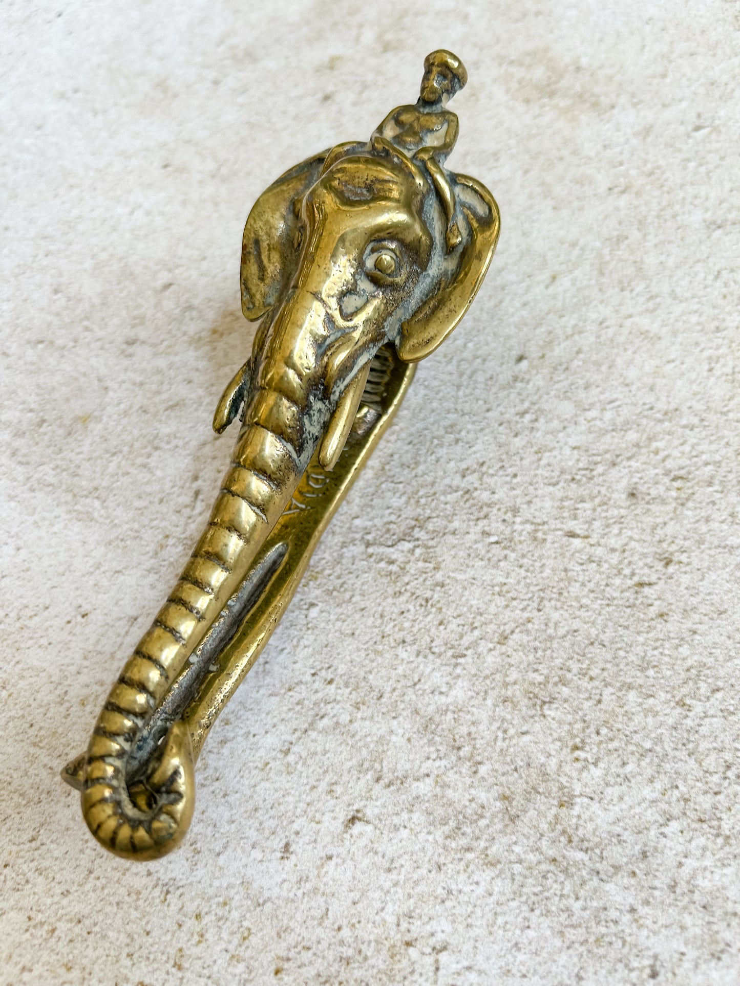 Vintage Solid Brass Elephant Door Knocker