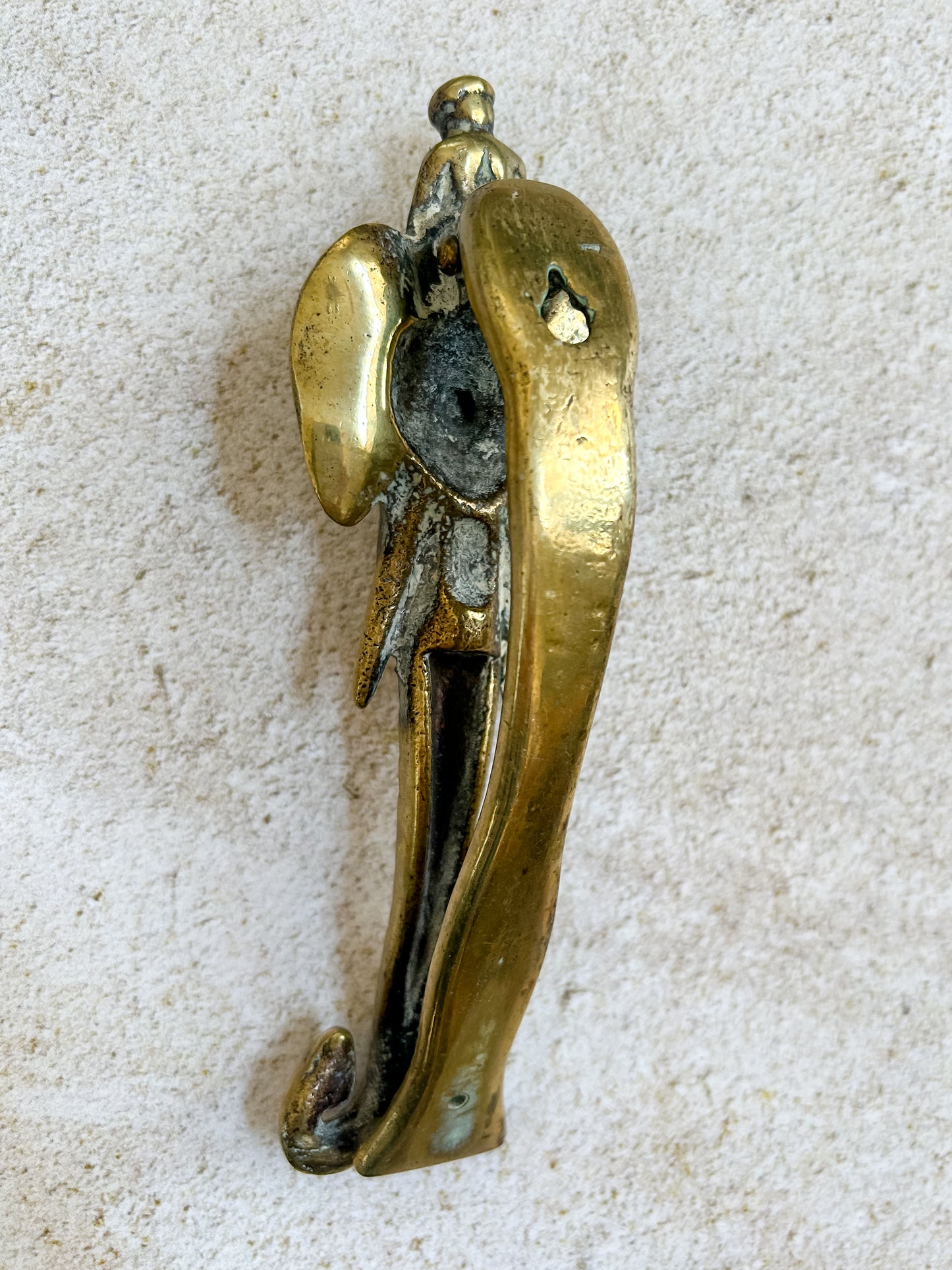 Vintage Solid Brass Elephant Door Knocker