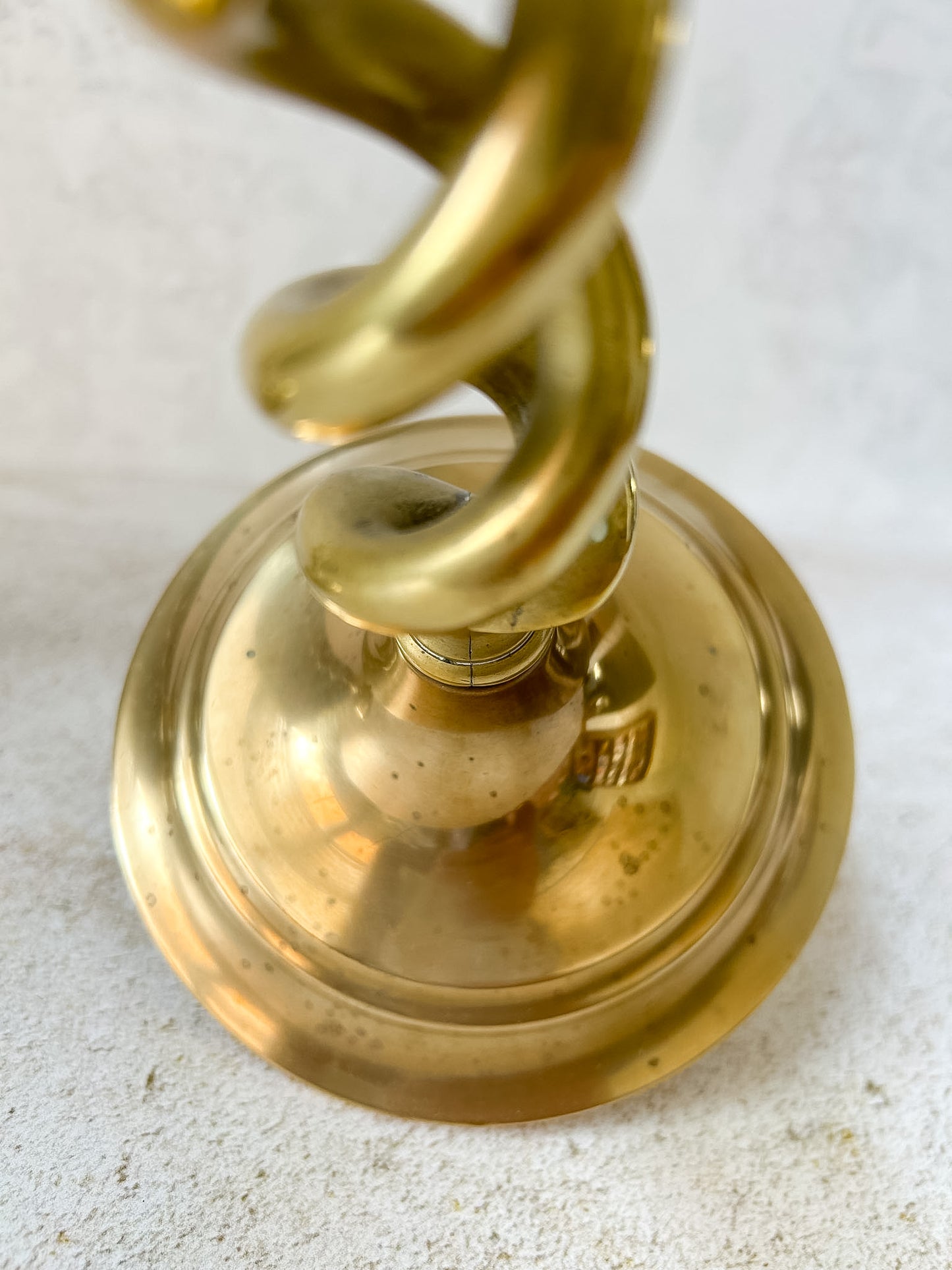 Antique Pair English Open Twist Brass Candlesticks