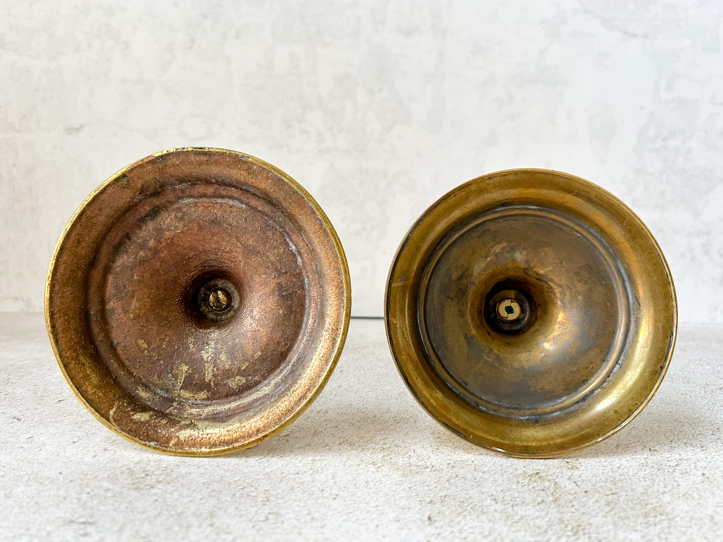Antique Pair English Open Twist Brass Candlesticks