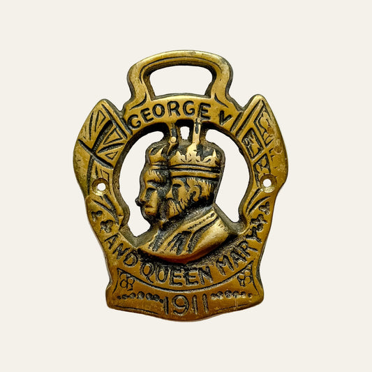 King George V & Queen Mary Horse Brass Medallion