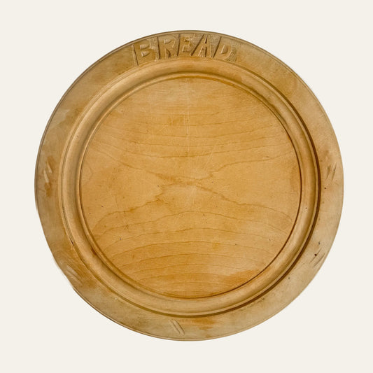 Vintage English Carved "Bread" Wooden Bread Board by Bramhall