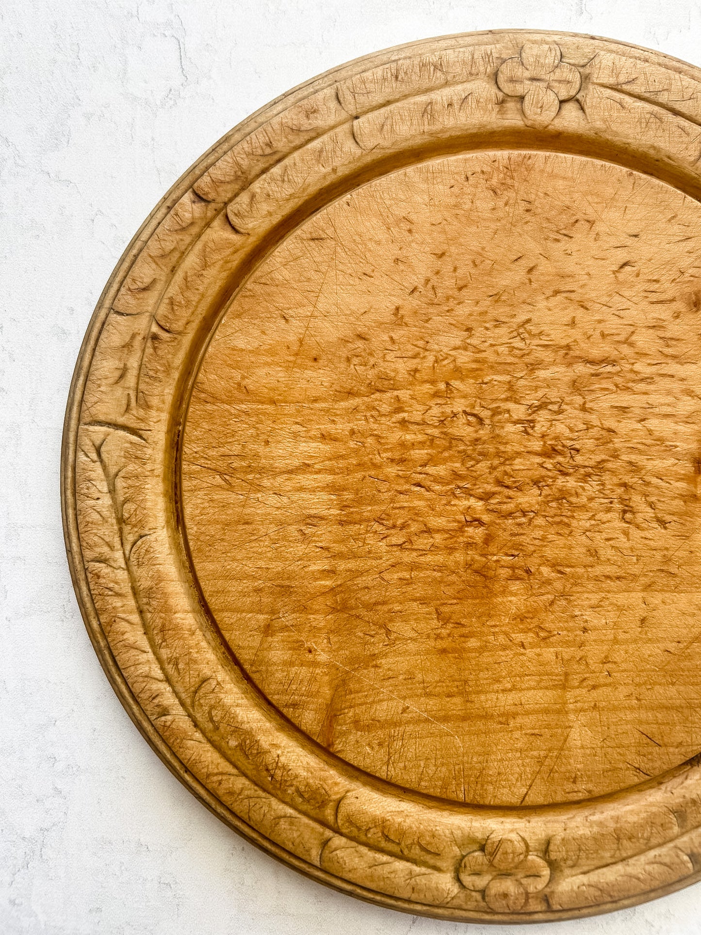 Antique English Carved Sycamore Bread Board