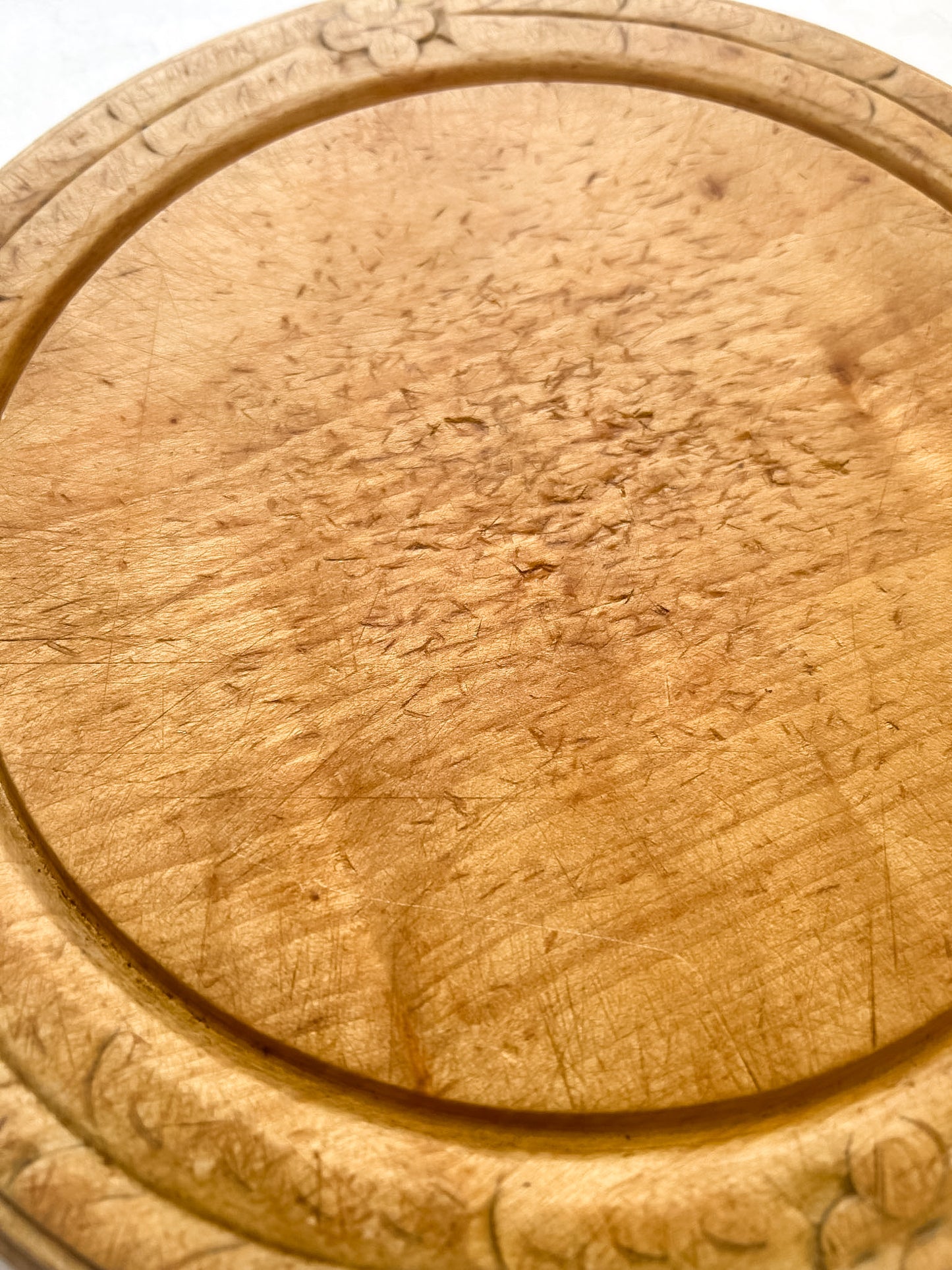 Antique English Carved Sycamore Bread Board