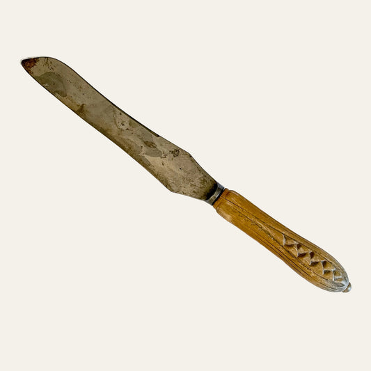 Vintage English Wooden Handle Bread Knife