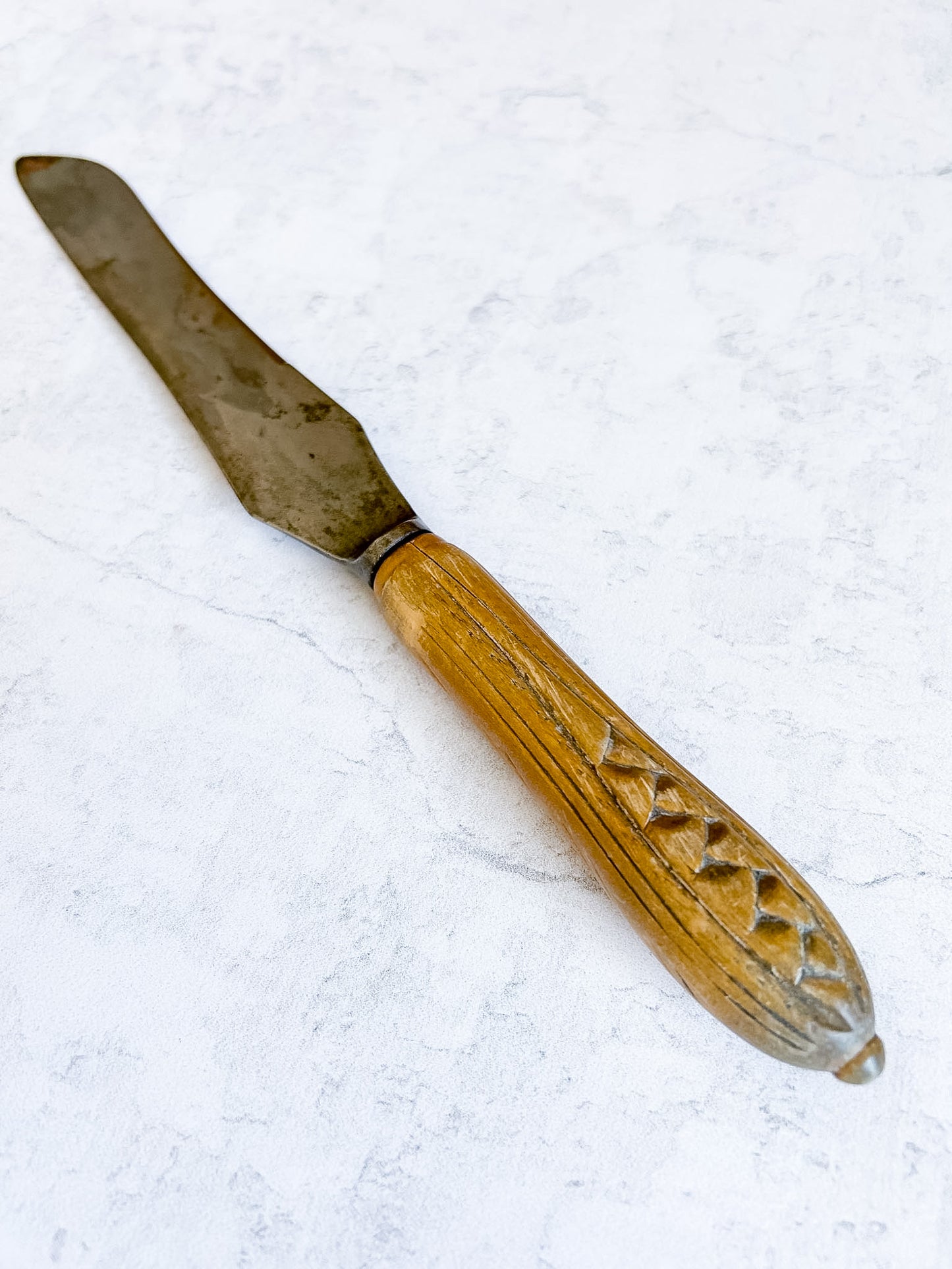 Vintage English Wooden Handle Bread Knife