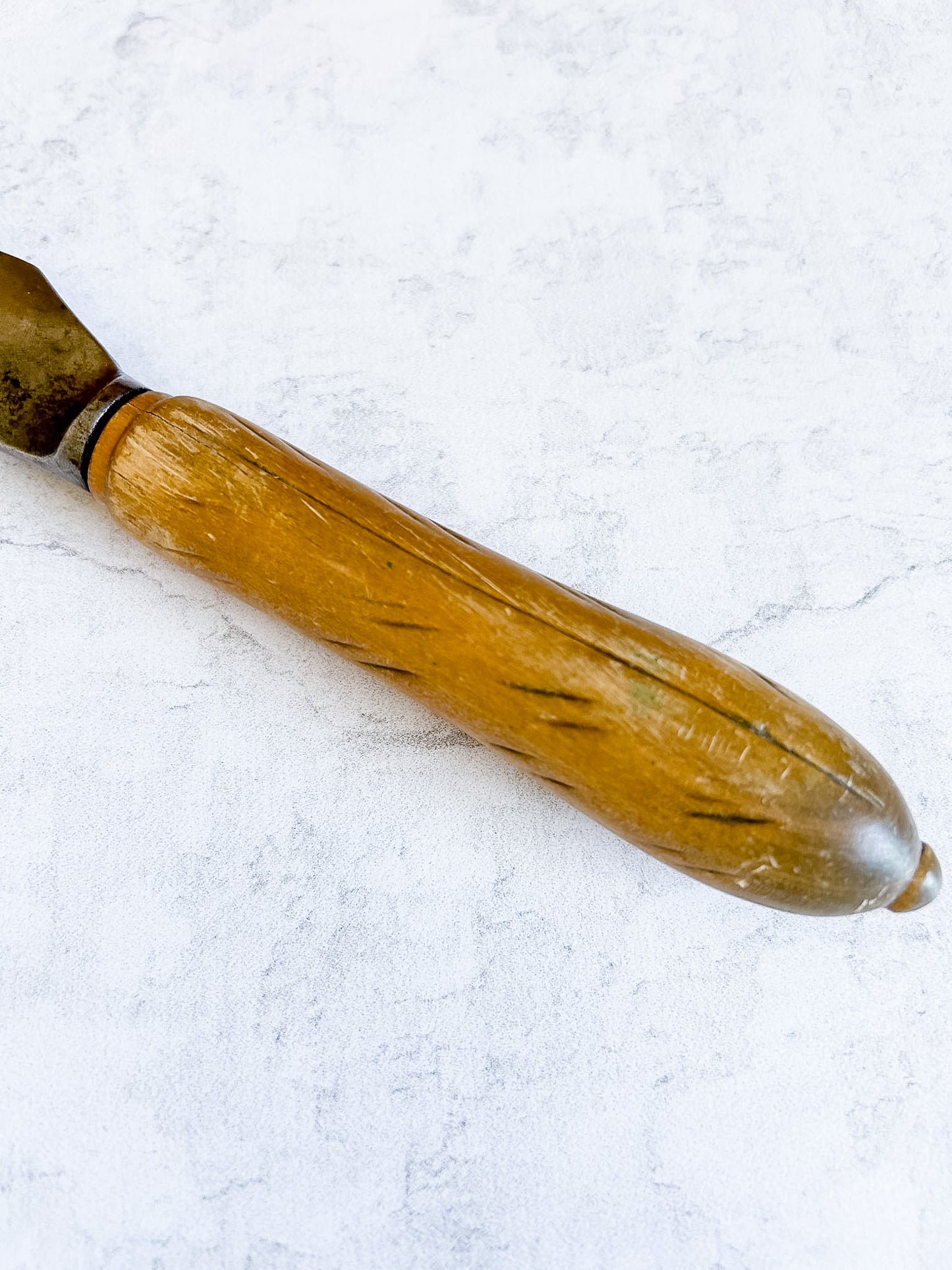 Vintage English Wooden Handle Bread Knife