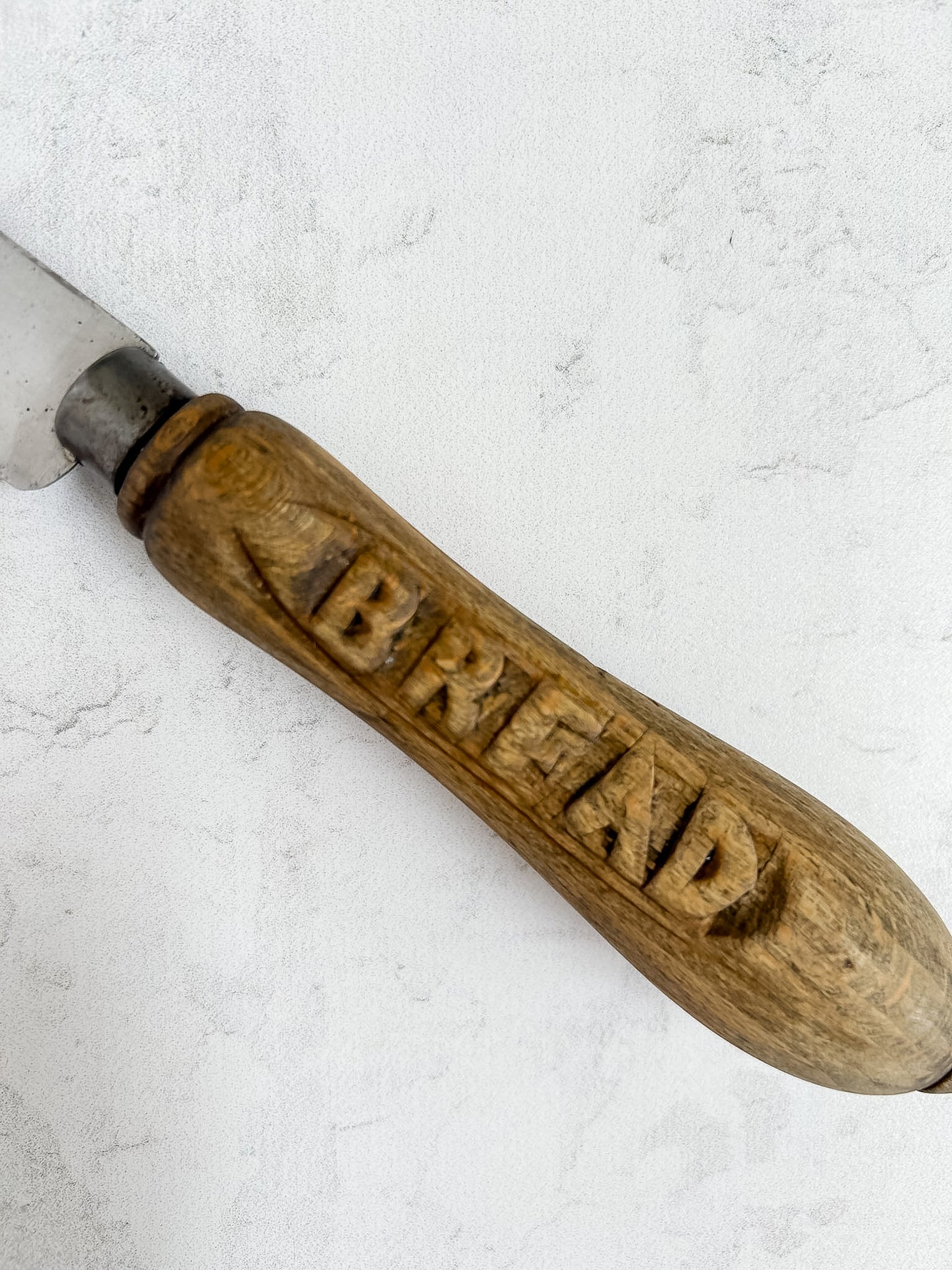 Vintage English Bread Knife with Carved "BREAD" Handle