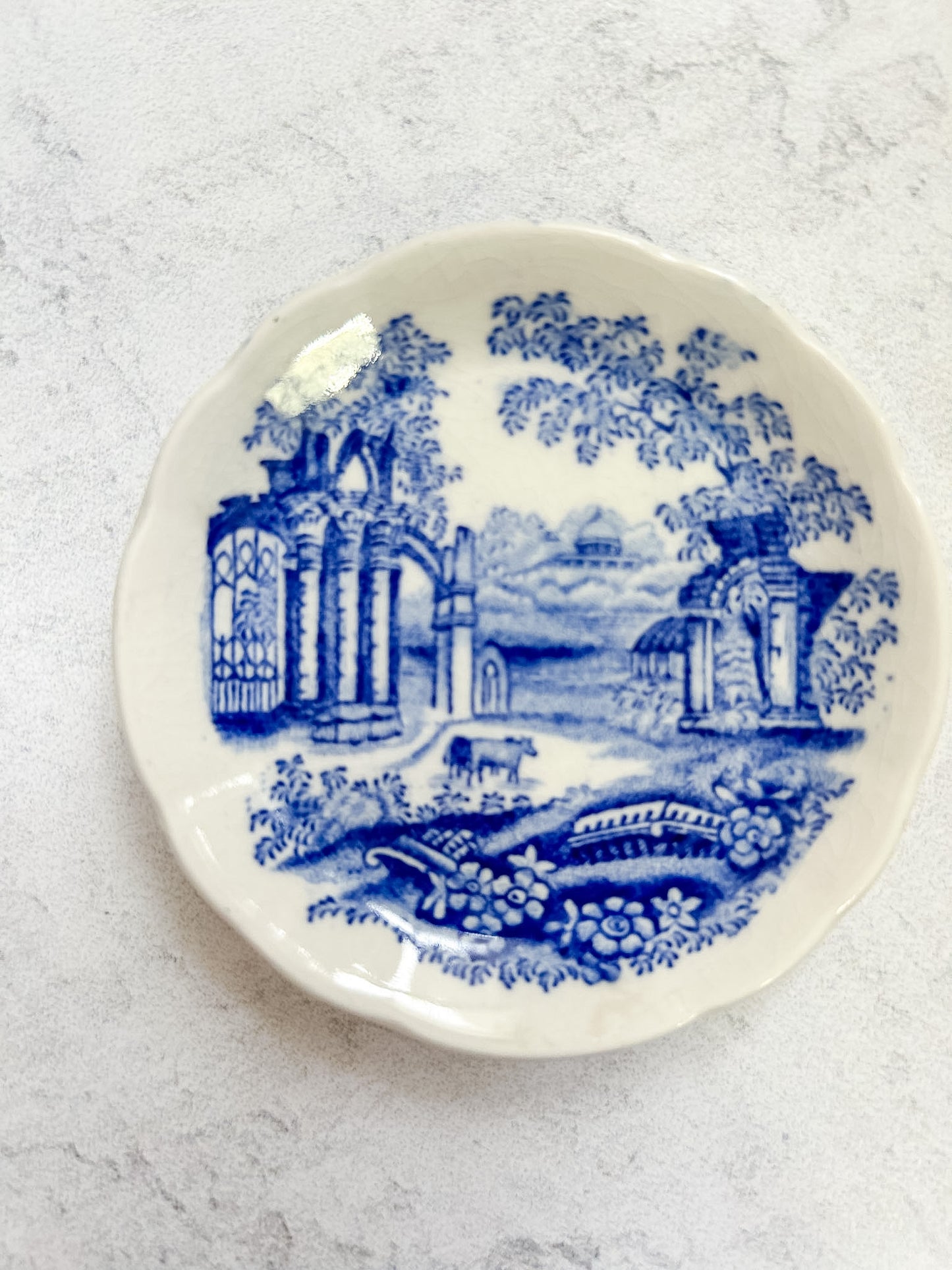 Antique English Ironstone Transferware Butter Pat