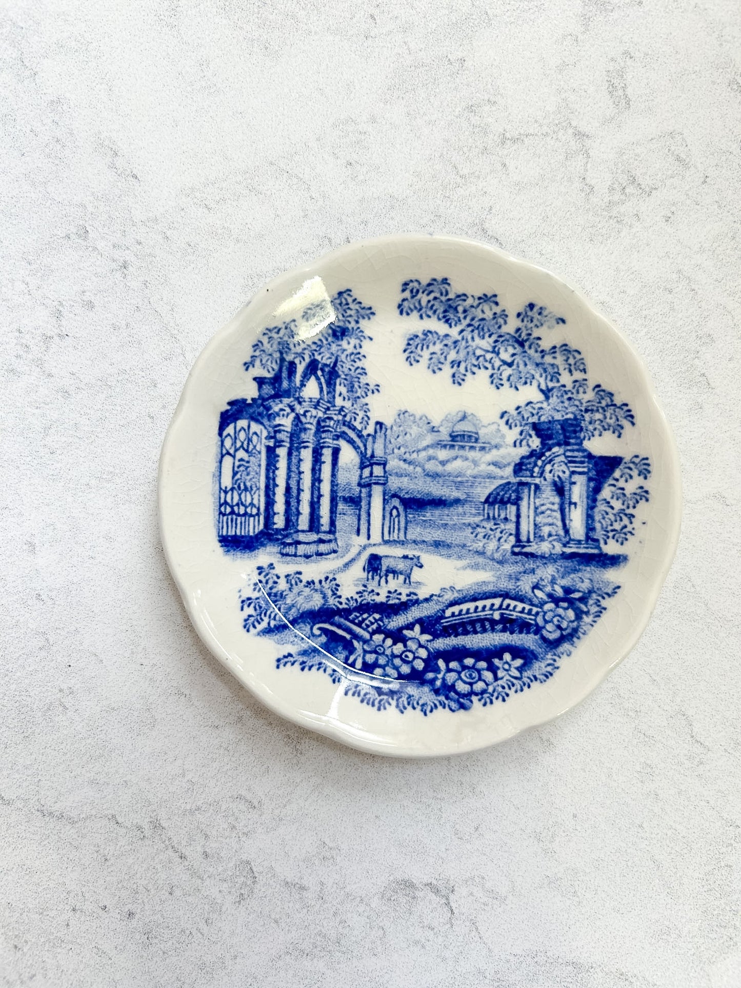 Antique English Ironstone Transferware Butter Pat