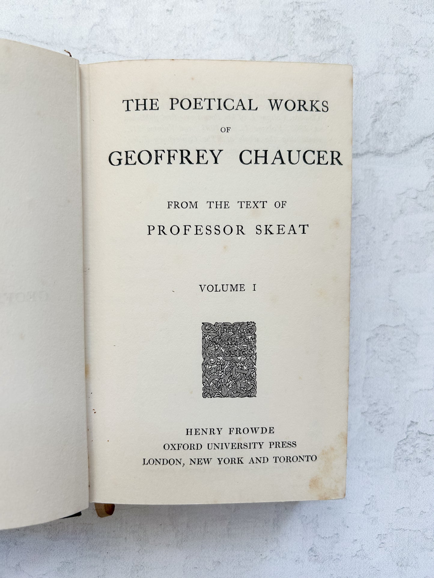 Antique World's Classics The Works of Geoffrey Chaucer Vol 1