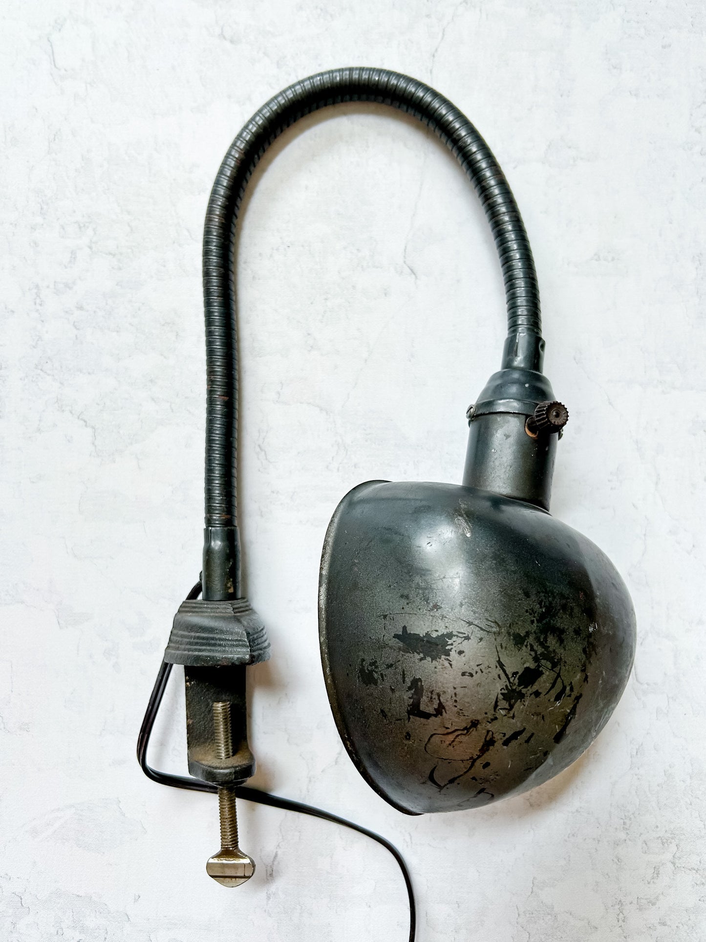 Vintage Industrial Clamp-On Gooseneck Task Lamp