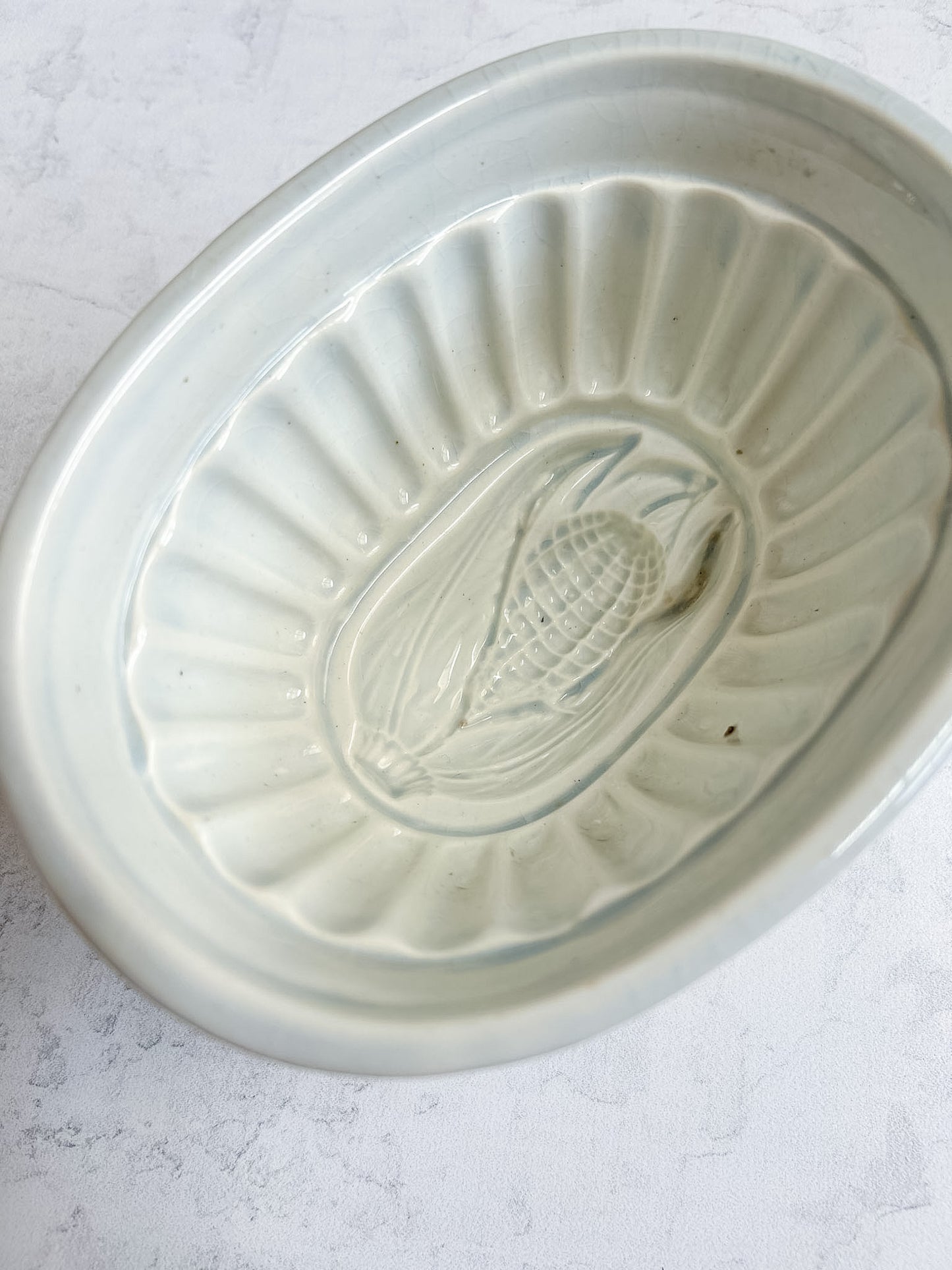 Antique English Ironstone Corn Pudding Mold