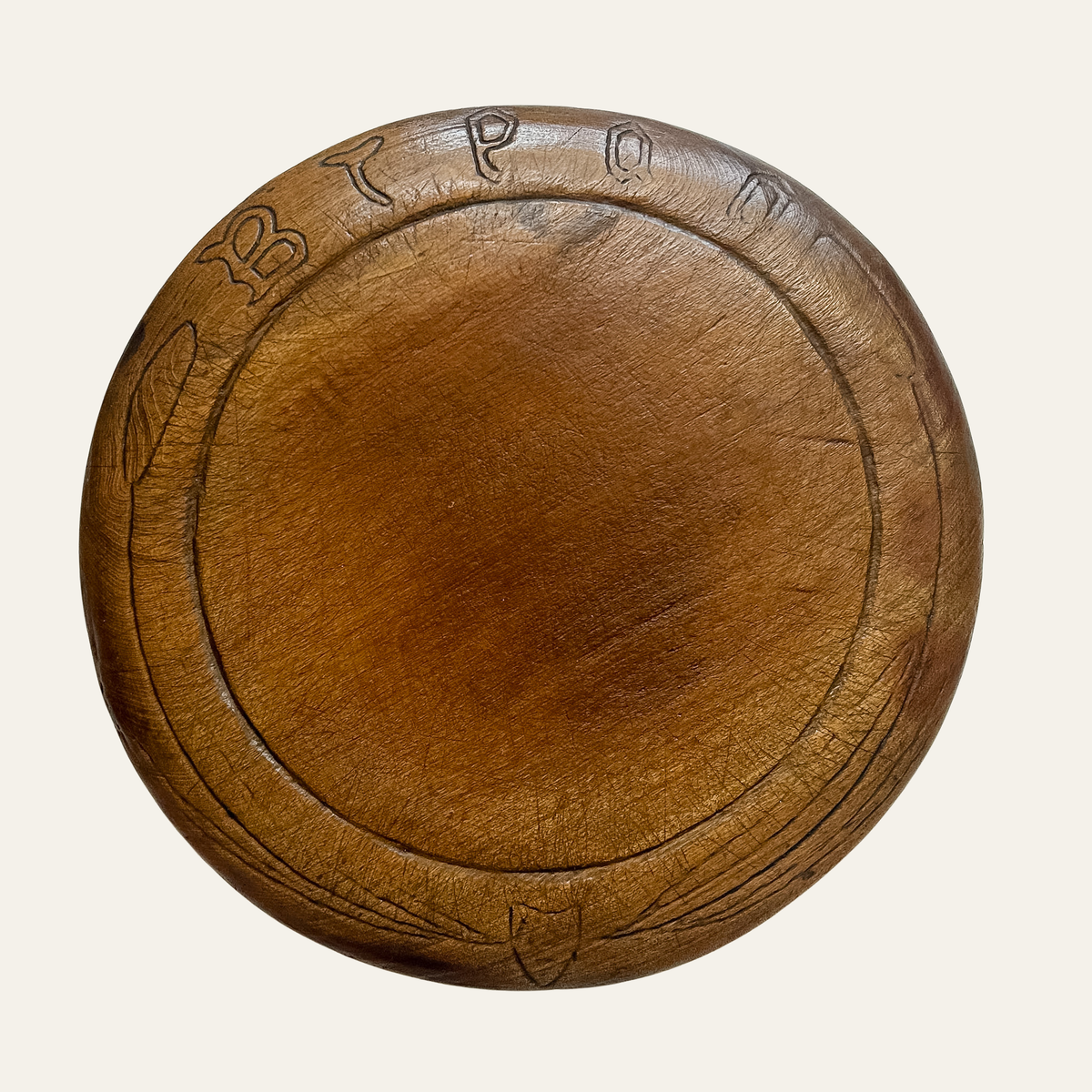 Early Antique English Hand-Carved Bread Board