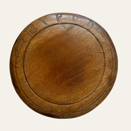 Early Antique English Hand-Carved Bread Board