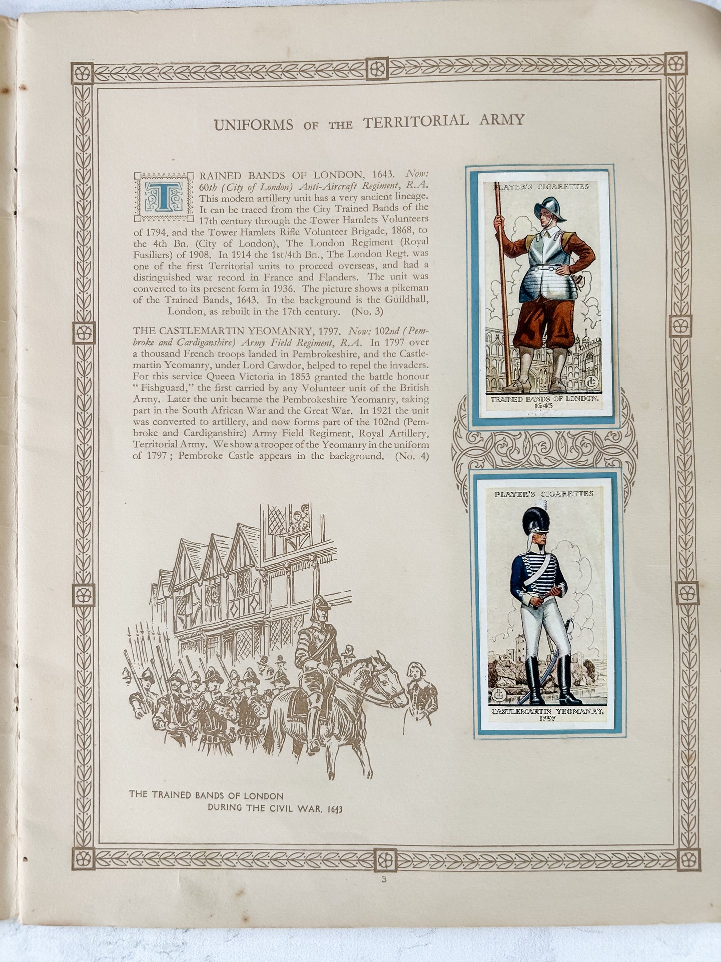 Vintage Player’s Cigarettes Uniforms of the Territorial Army Collector's Card Album, COMPLETE