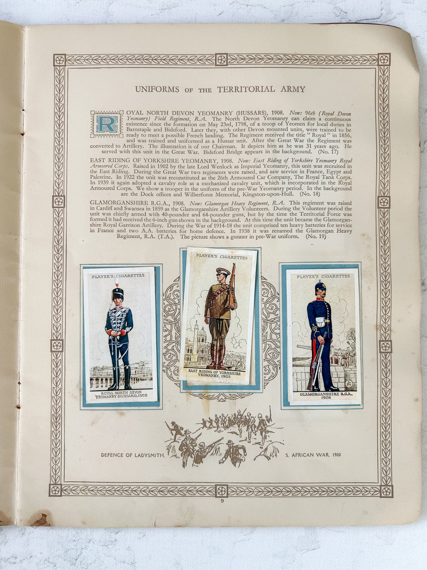 Vintage Player’s Cigarettes Uniforms of the Territorial Army Collector's Card Album, COMPLETE