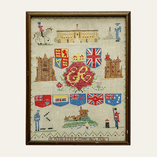 Rare 1936 Edward VIII Framed Coronation Sampler