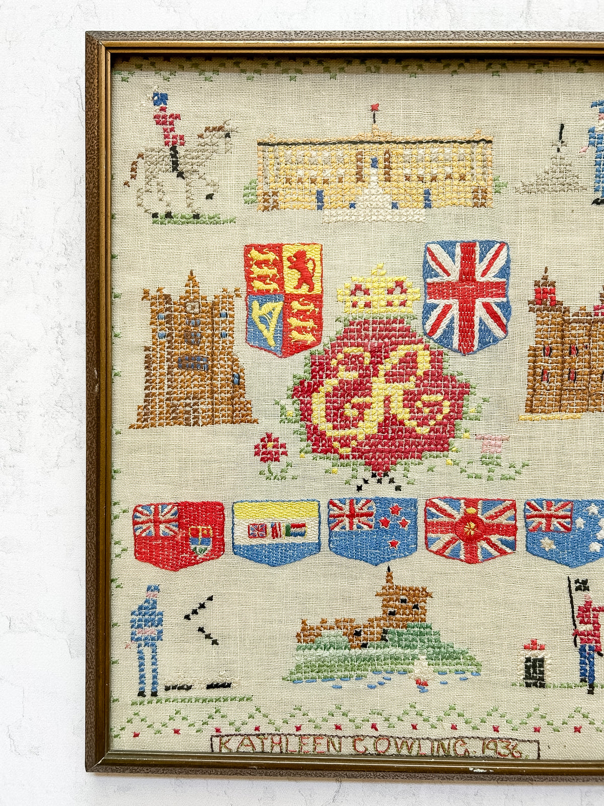 Rare 1936 Edward VIII Framed Coronation Sampler