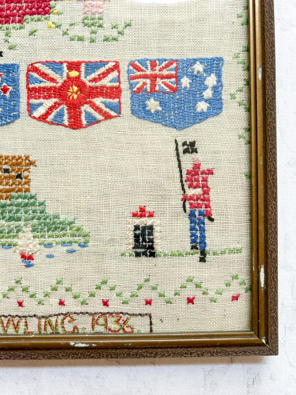 Rare 1936 Edward VIII Framed Coronation Sampler