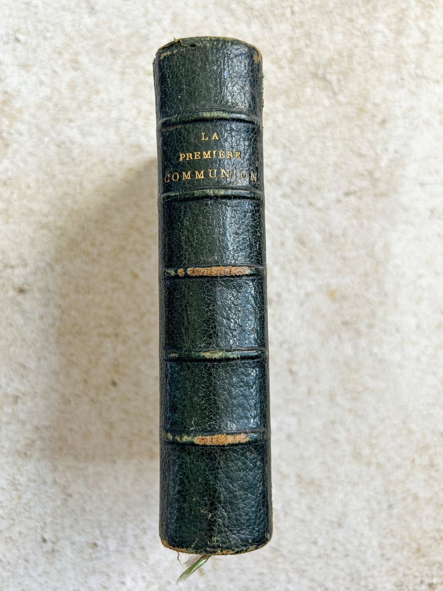 Antique French First Communion Leather Bound Book