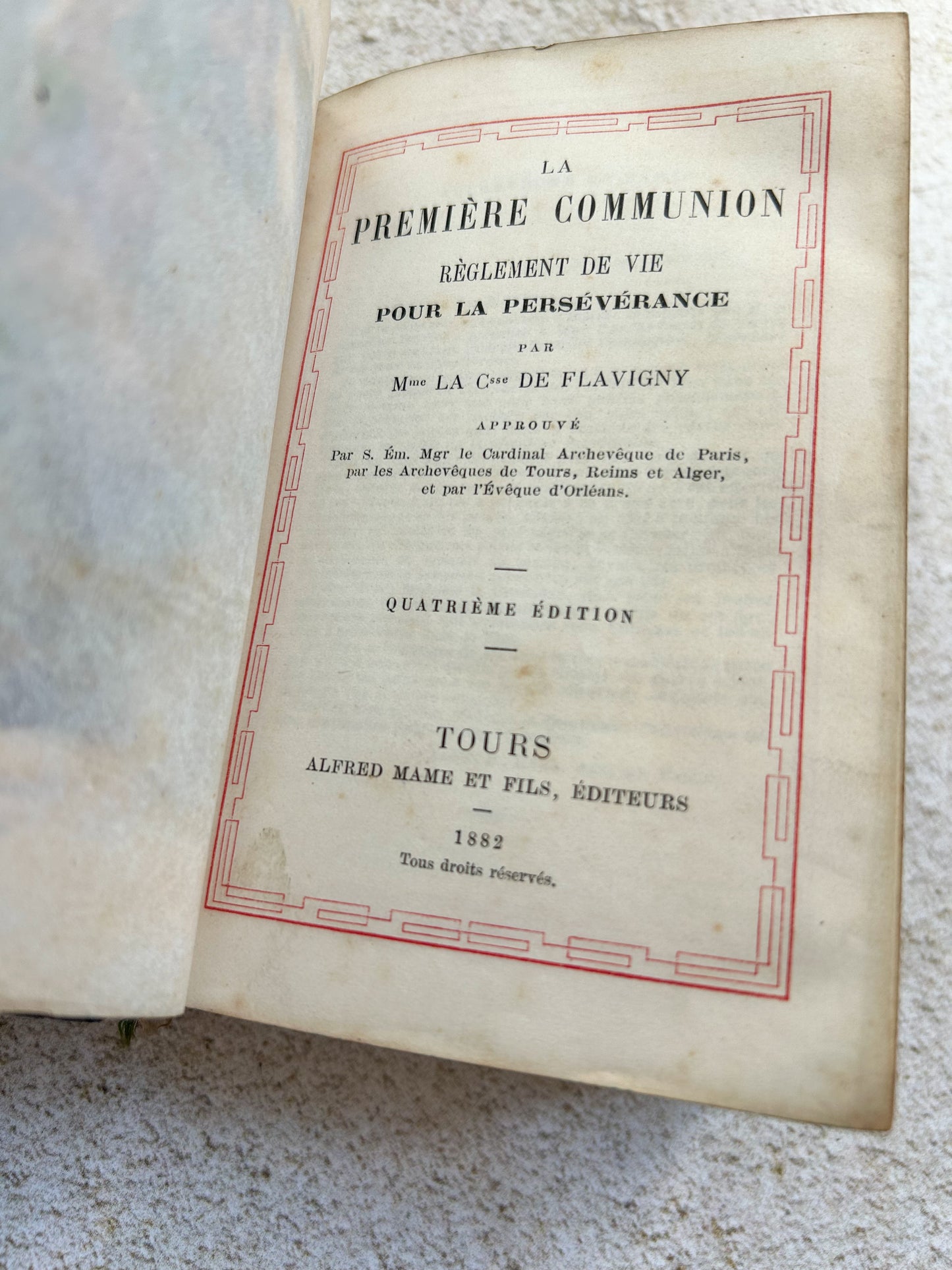 Antique French First Communion Leather Bound Book