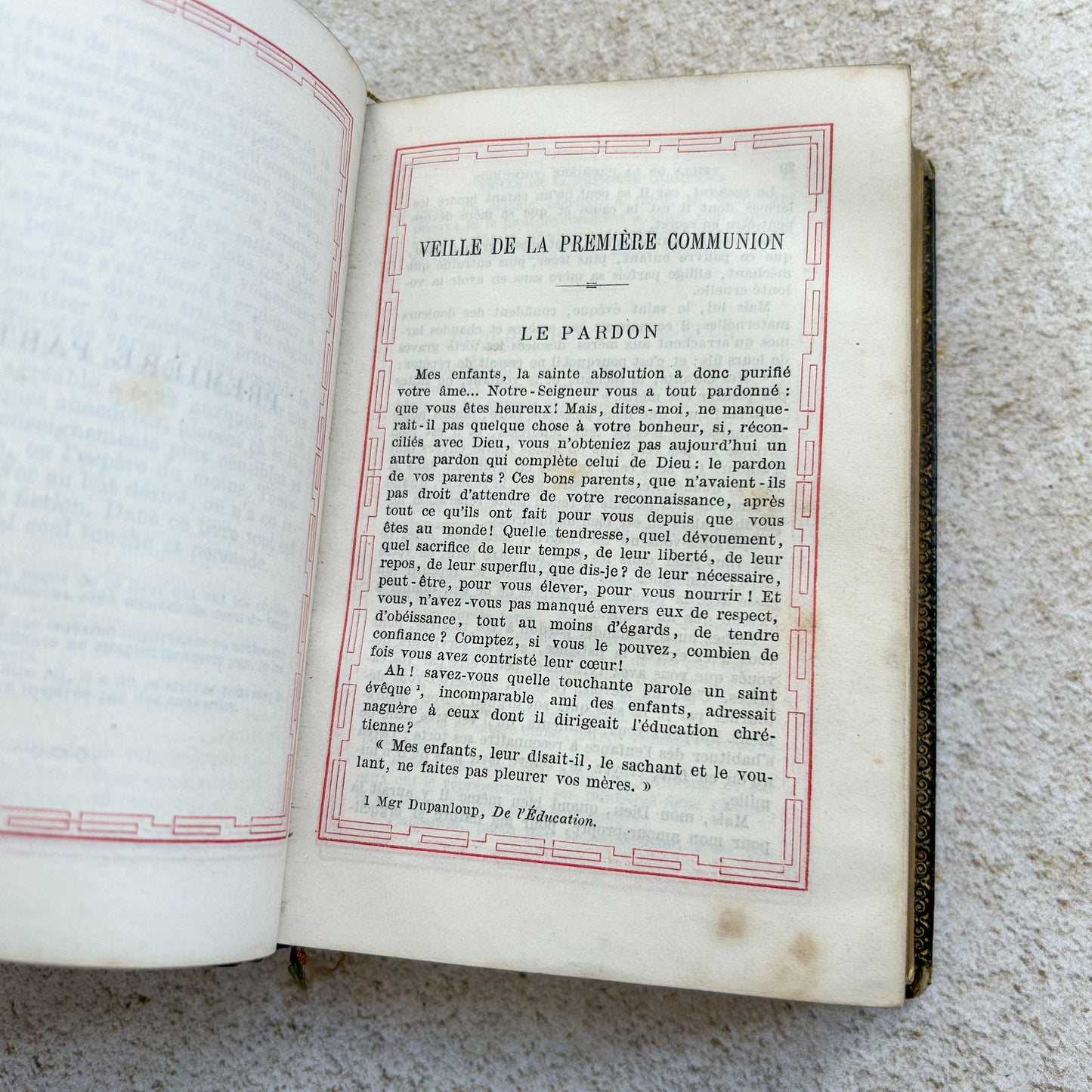 Antique French First Communion Leather Bound Book