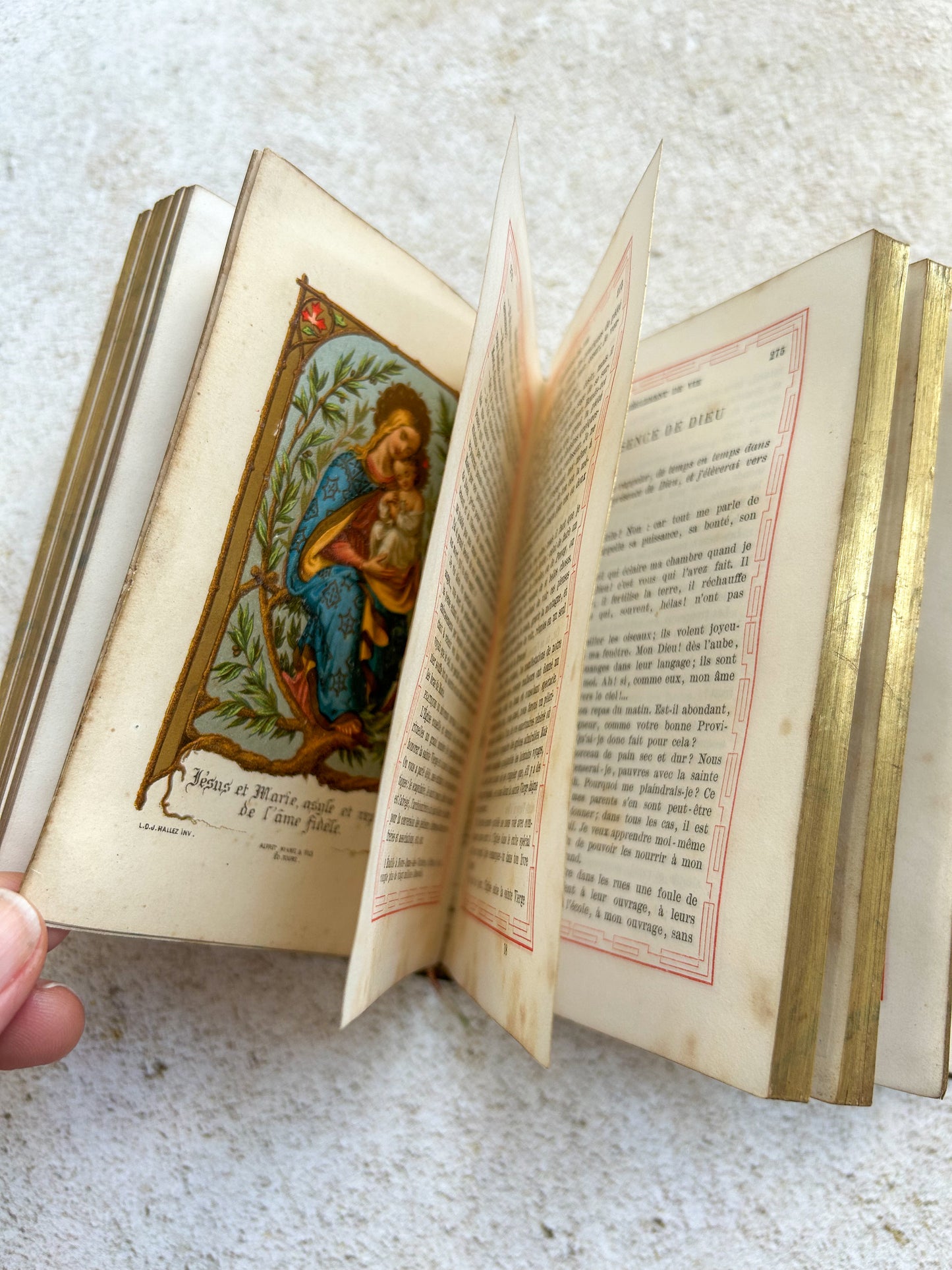 Antique French First Communion Leather Bound Book
