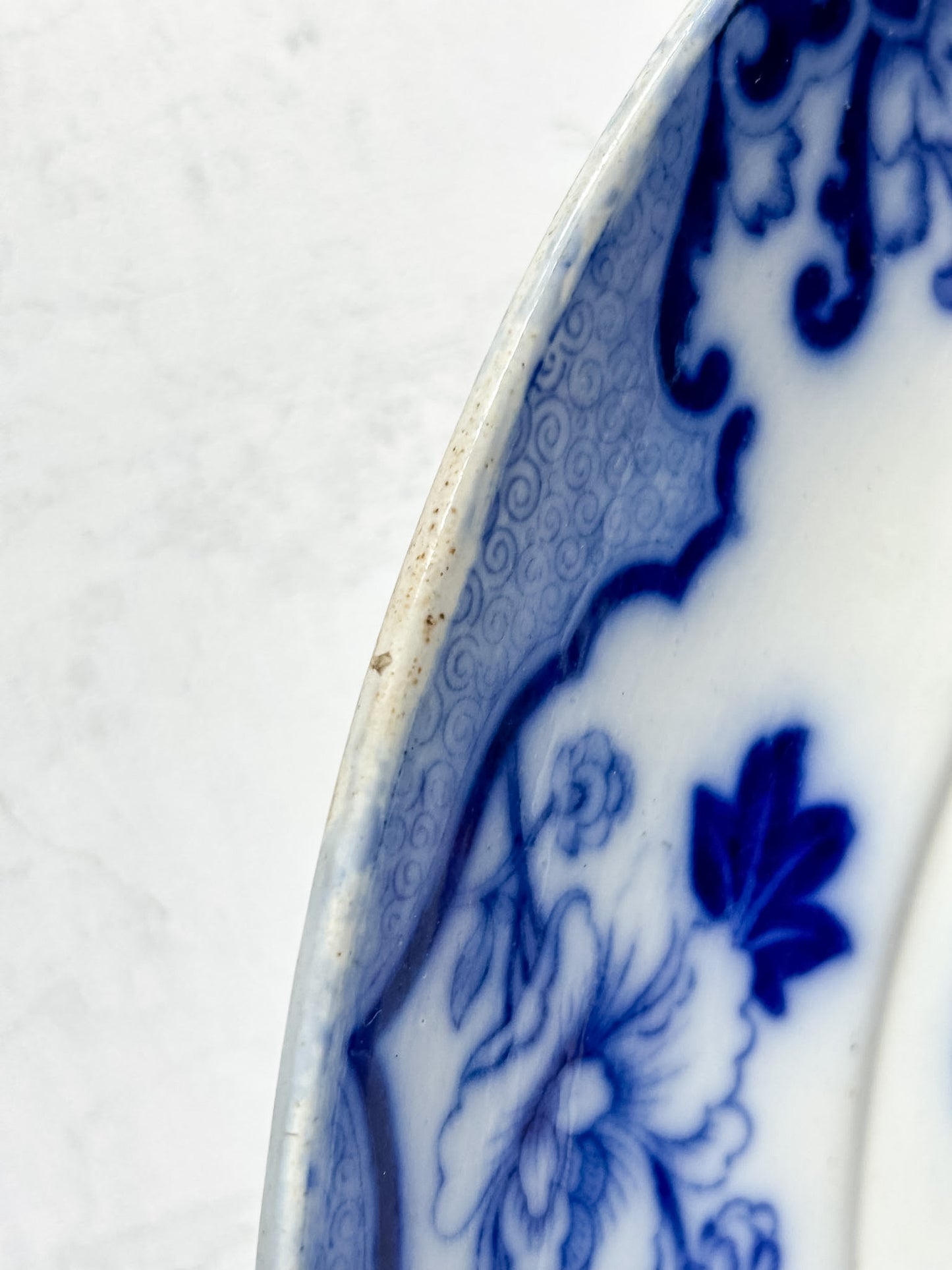 Antique Cauldon England Flow Blue Server | Candia Pattern