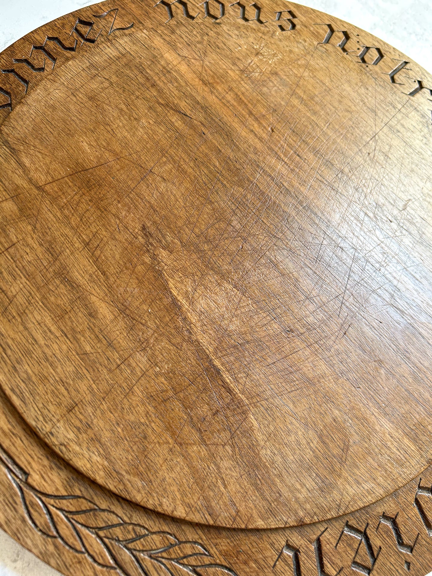 Antique French Carved “Daily Bread” Board