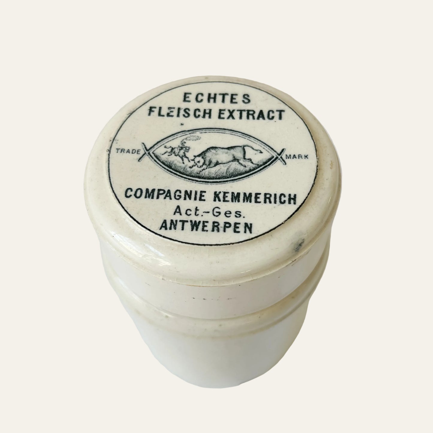 Antique Belgian “Echtes Fleisch Extract” Advertising Jar c1890