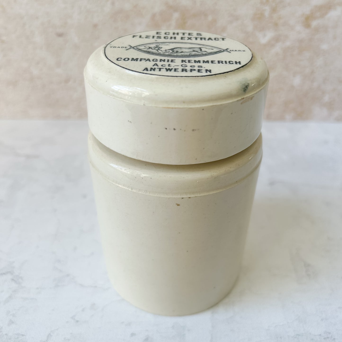 Antique Belgian “Echtes Fleisch Extract” Advertising Jar c1890