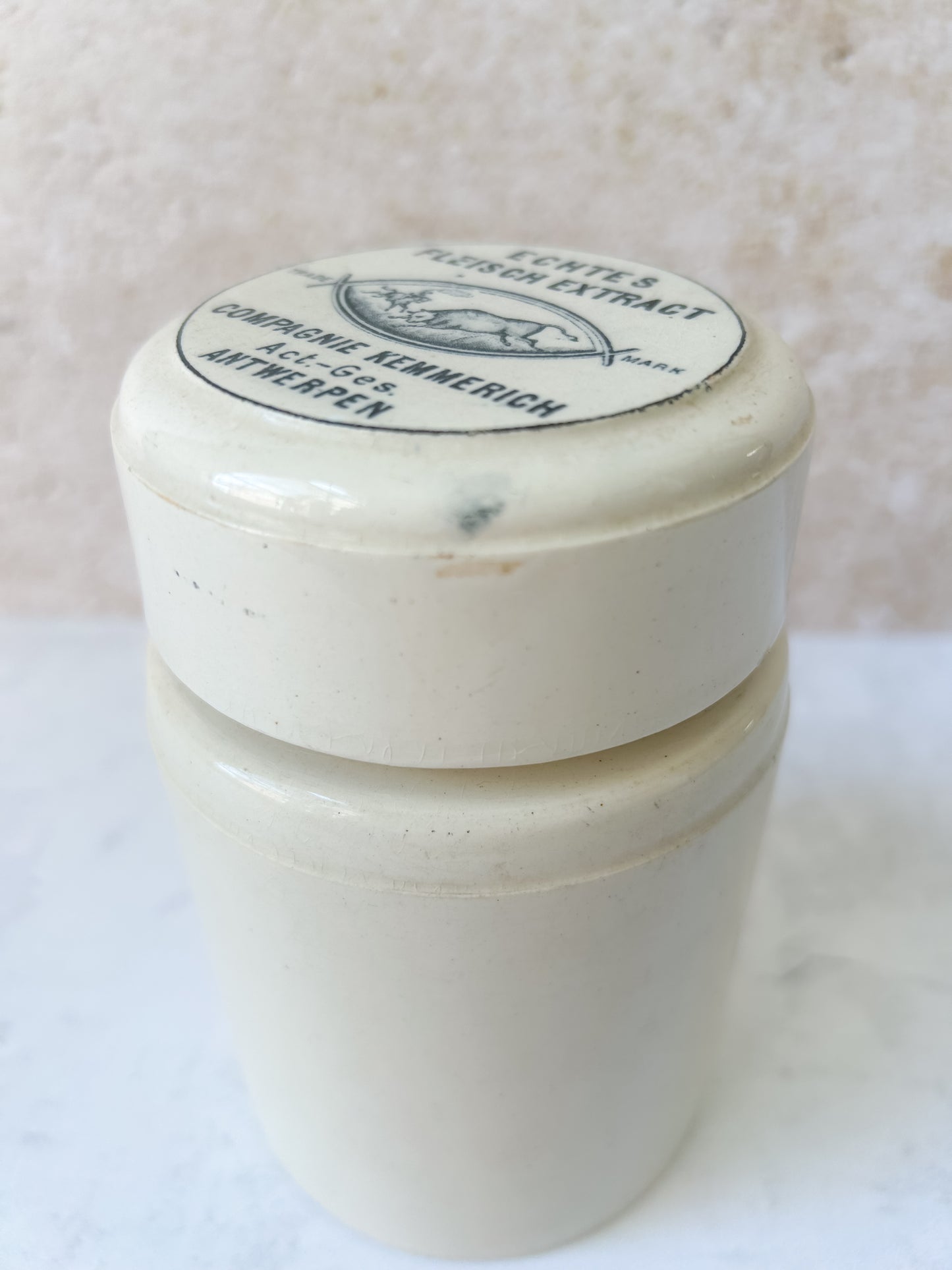 Antique Belgian “Echtes Fleisch Extract” Advertising Jar c1890