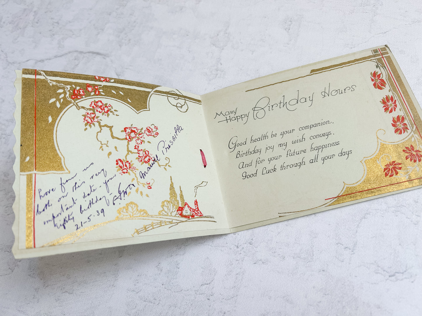Set of 7 Antique English Greeting Cards
