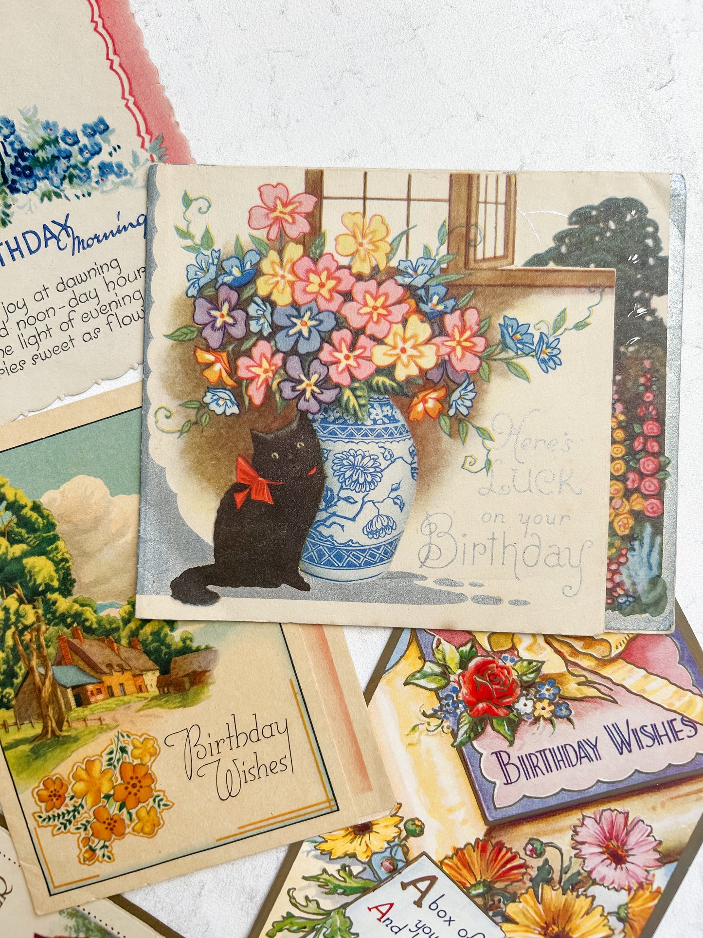 Set of 7 Vintage English Greeting Cards