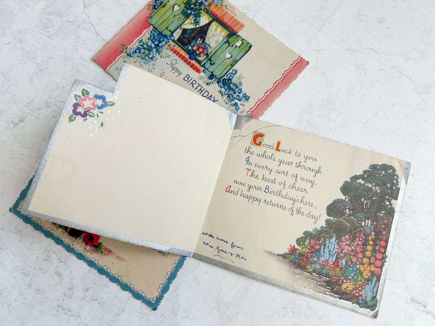 Set of 7 Vintage English Greeting Cards