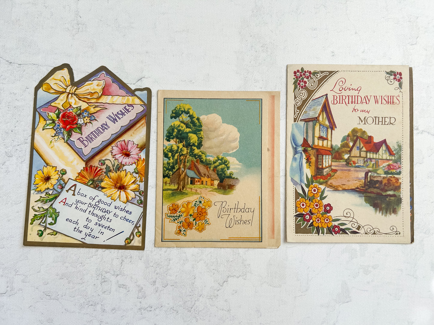 Set of 7 Vintage English Greeting Cards