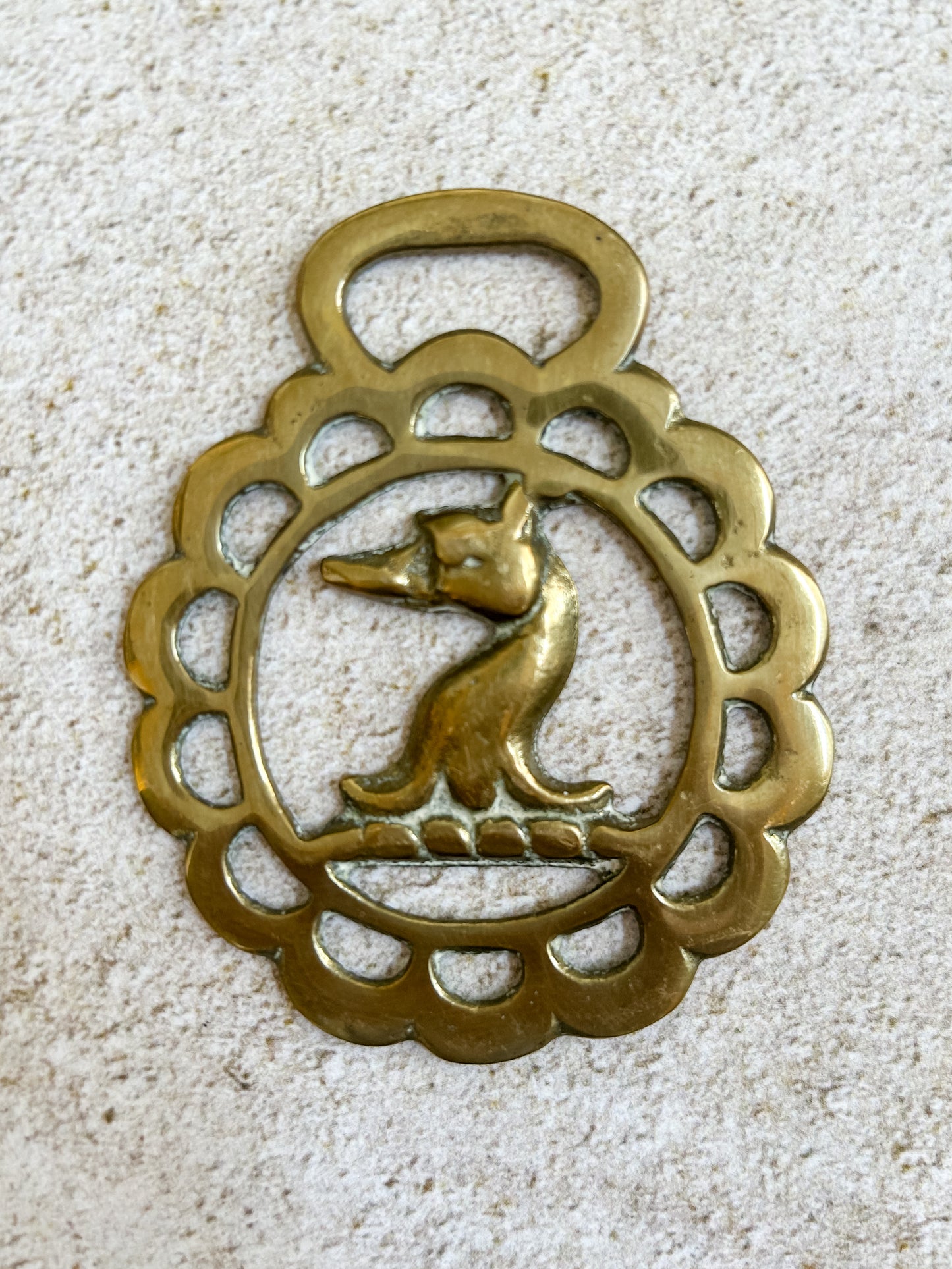 Mallard Horse Brass Medallion