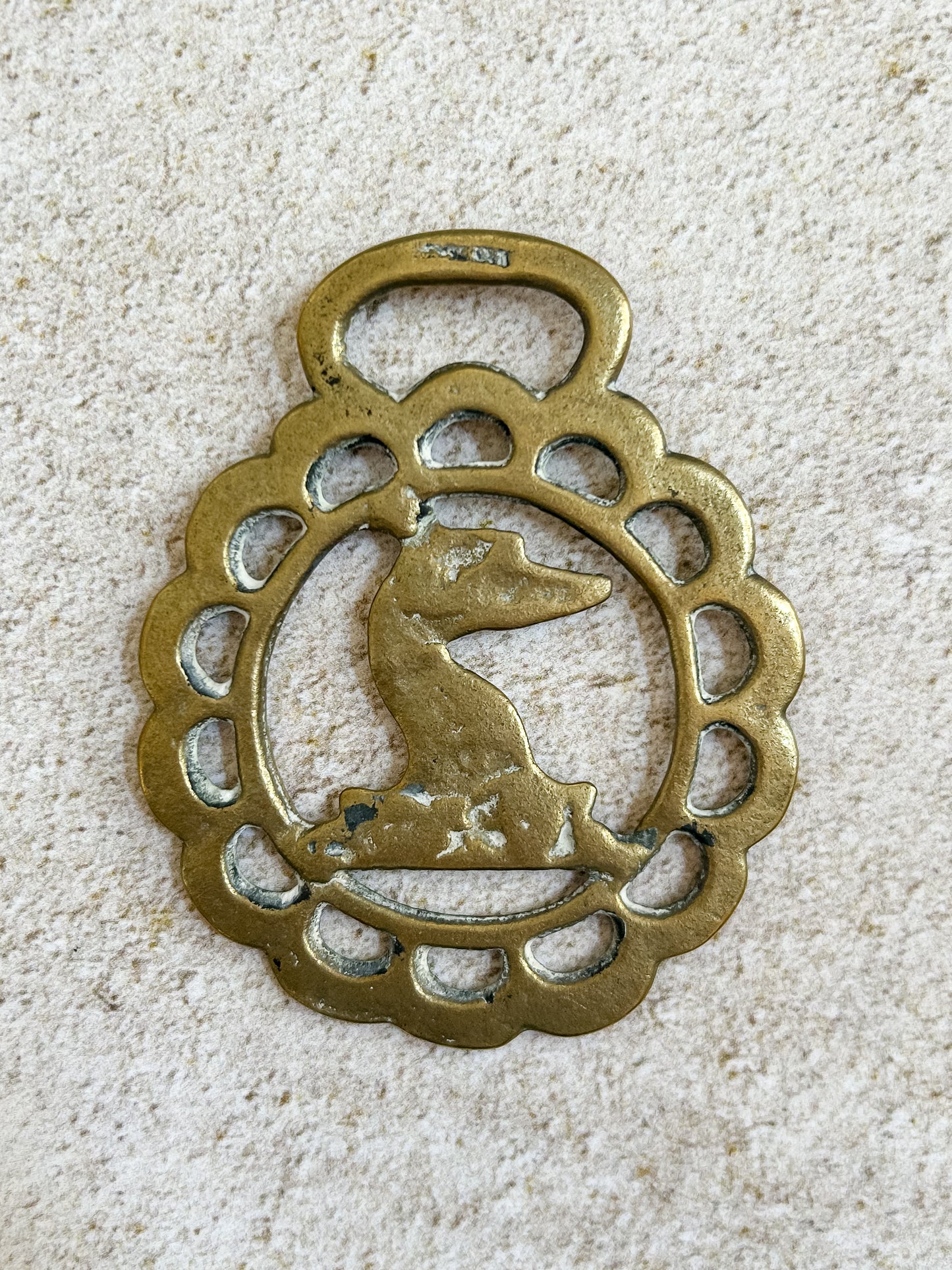 Mallard Horse Brass Medallion