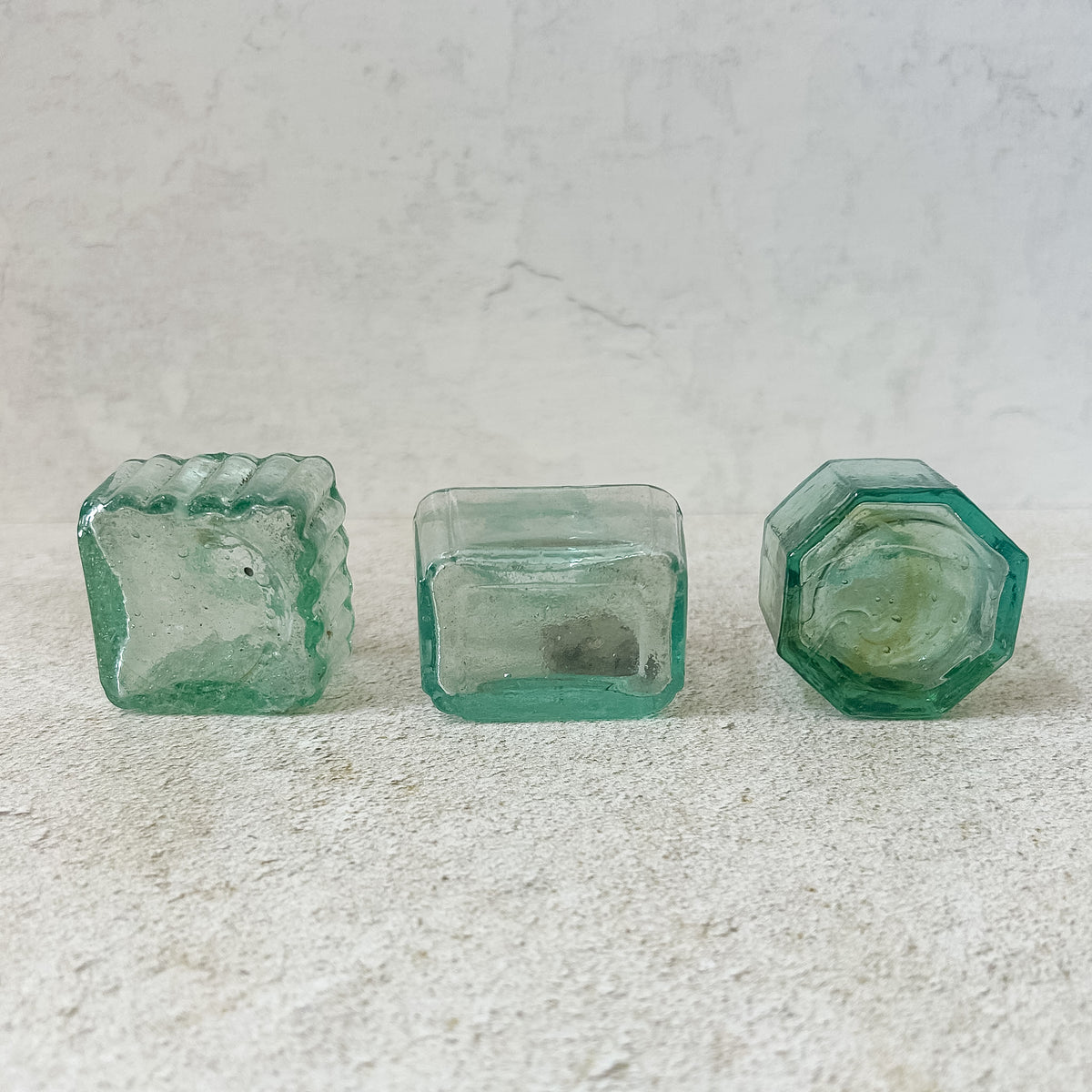 Victorian English Teal Glass Inkwells CHOICE