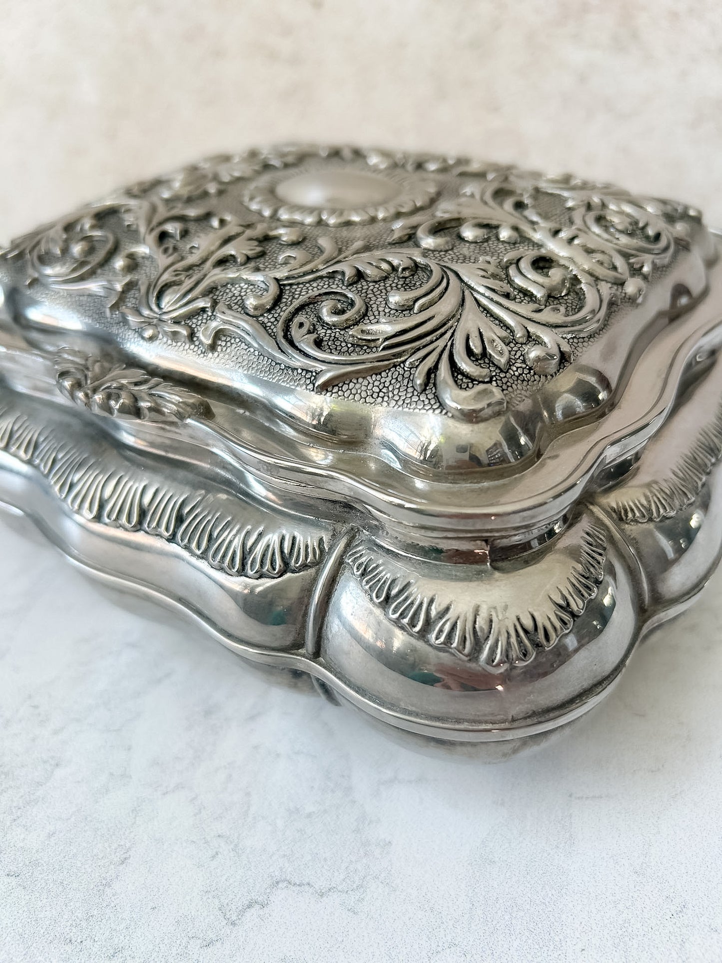 Antique Silver Plate Jewelry Casket