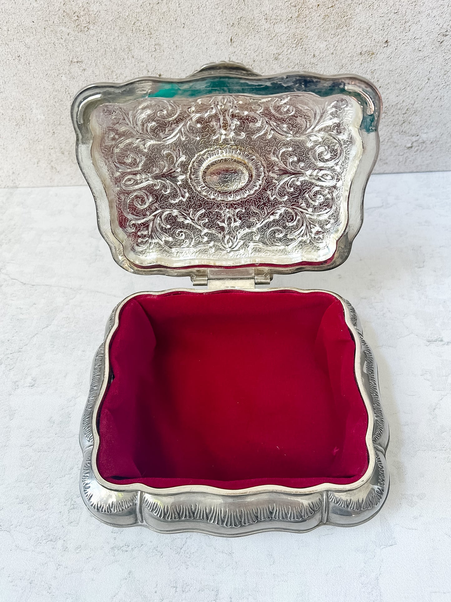 Antique Silver Plate Jewelry Casket