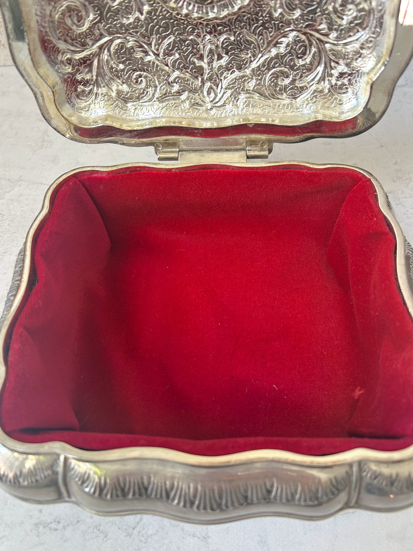 Antique Silver Plate Jewelry Casket
