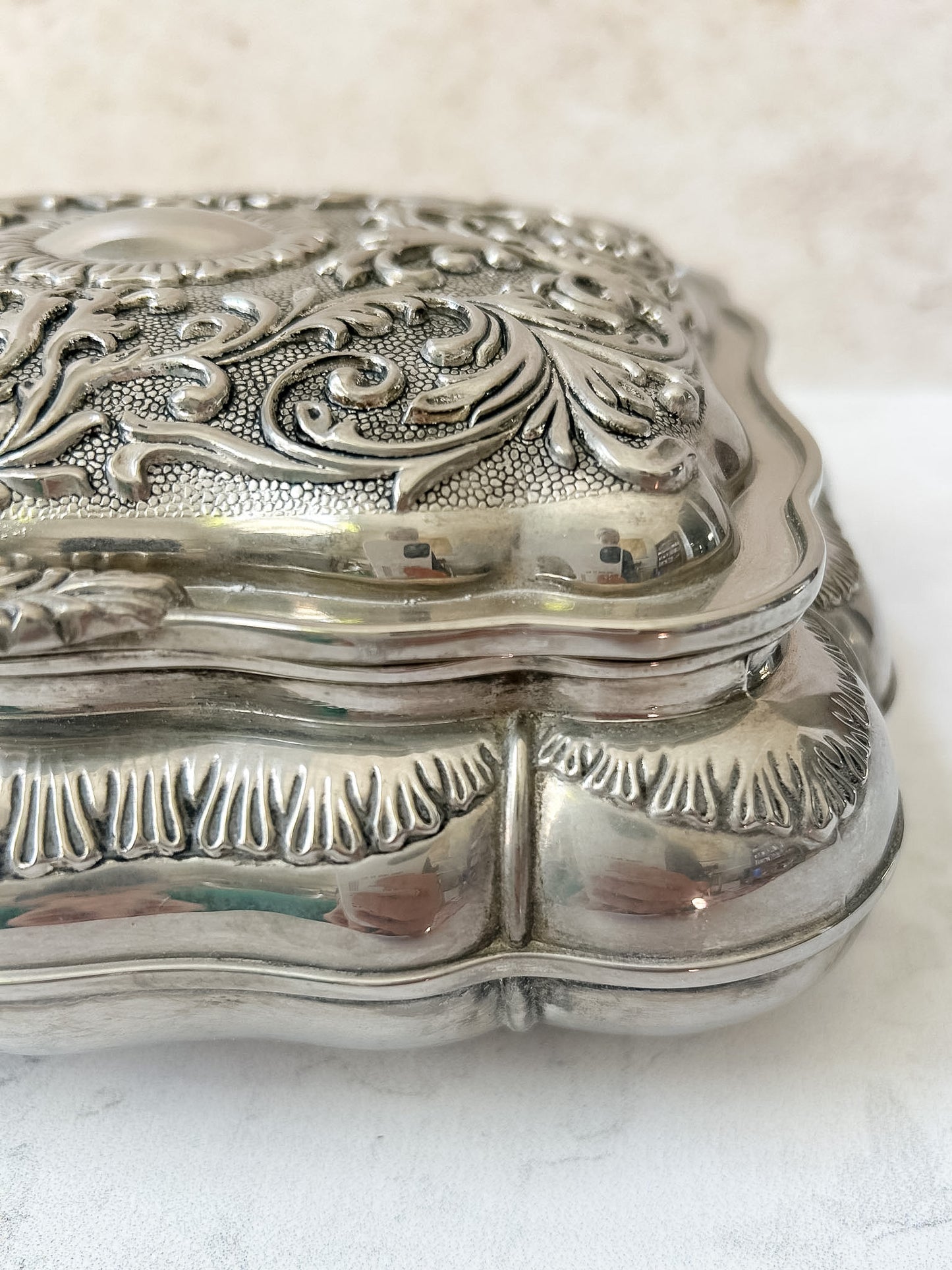 Antique Silver Plate Jewelry Casket
