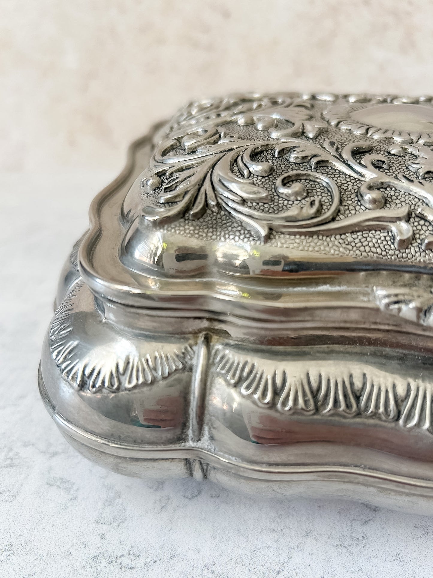 Antique Silver Plate Jewelry Casket